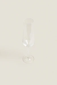 PLAIN BOHEMIA CRYSTAL FLUTE GLASS