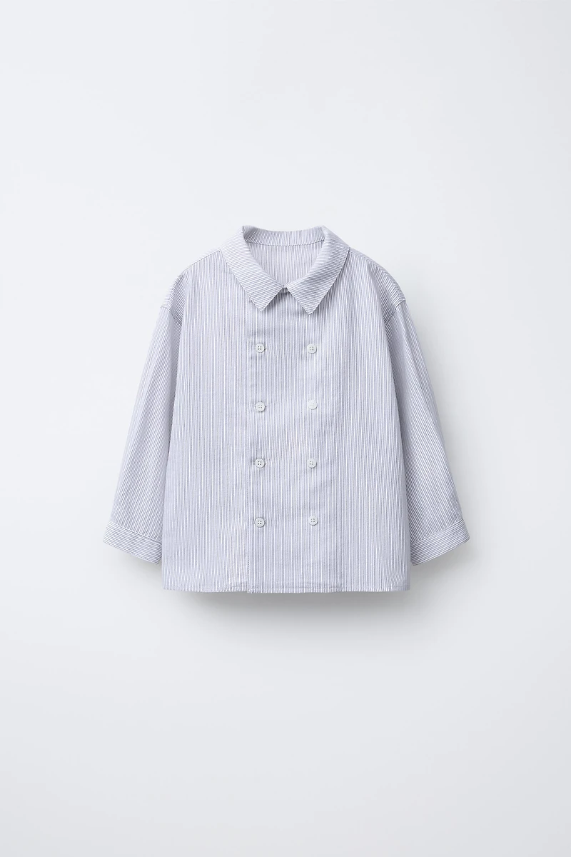 DOUBLE BUTTON STRIPED SHIRT