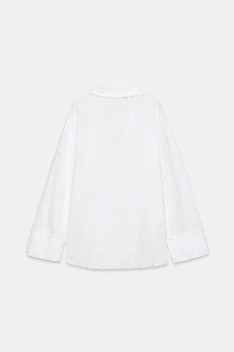 ZW COLLECTION FRINGED LINEN SHIRT