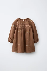 EMBROIDERED FLORAL DRESS