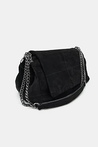 SPLIT LEATHER SHOULDER BAG
