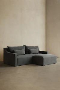 WASHED LINEN POUF