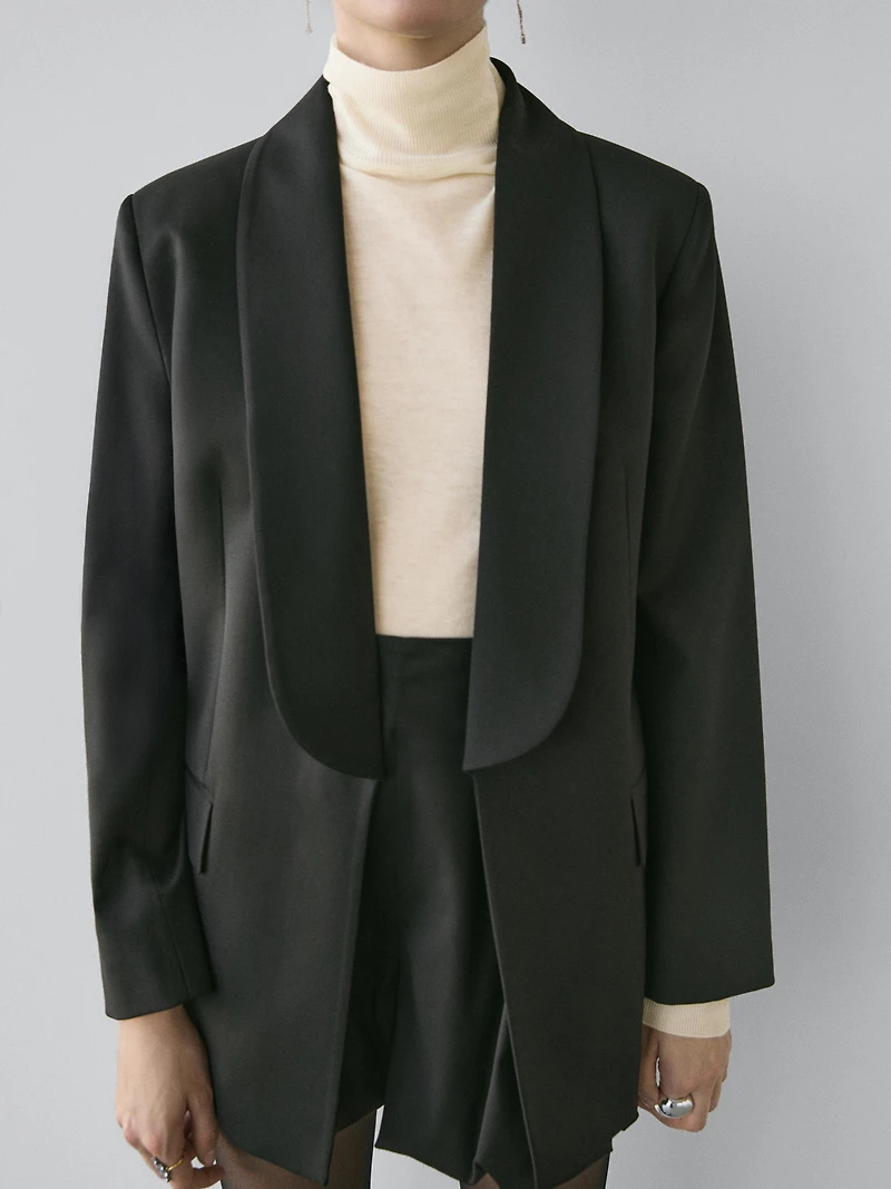 Blazer à revers en laine mélangée - STUDIO