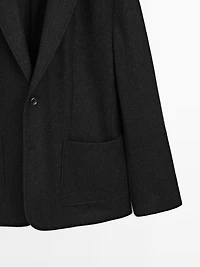 Wool blend suit blazer