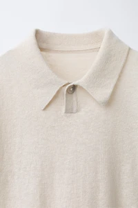 COTTON LINEN KNIT POLO SHIRT