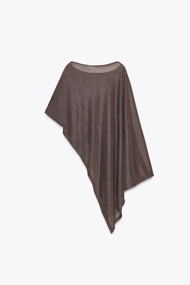 ASYMMETRIC METALLIC THREAD CAPE