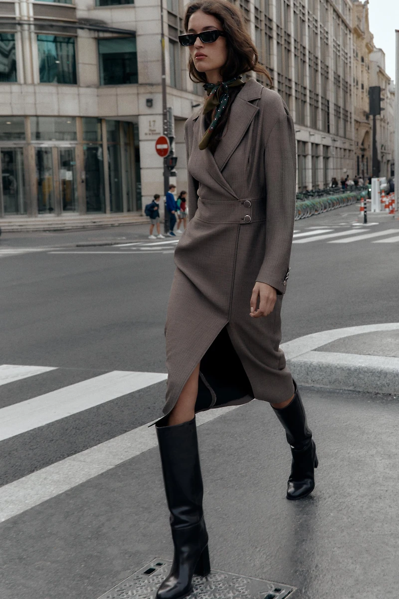 WRAP MIDI DRESS