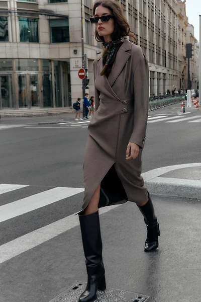 WRAP MIDI DRESS