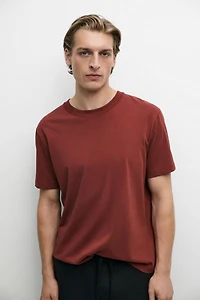 Short sleeve cotton blend T-shirt