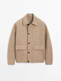Veste avec détails poches et lin