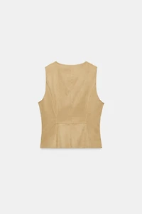 SUEDE EFFECT BUTTON VEST