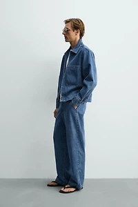 STRAIGHT FIT DENIM CHINO PANTS