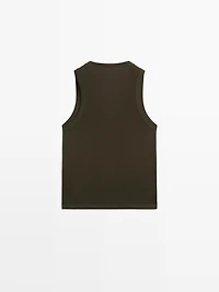 100% cotton strappy V-neck T-shirt