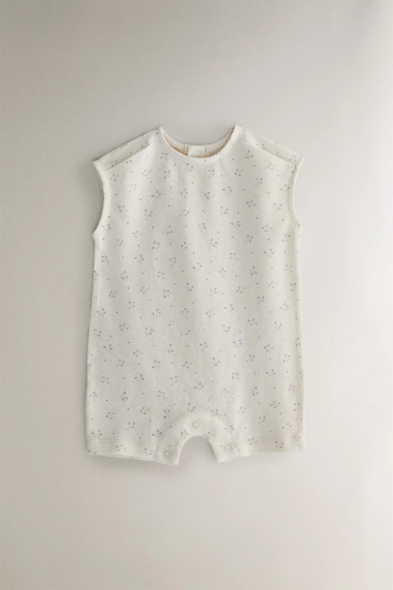 CHILDREN'S FLORAL PRINT FOOTED ROMPER