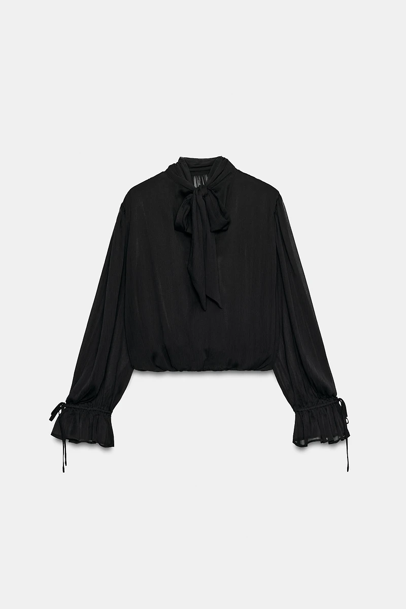 DRAPED BACK-TIE BODYSUIT