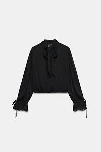 DRAPED BACK-TIE BODYSUIT