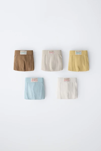 6-14 YEARS/ FIVE-PACK OF LABEL BOXERS