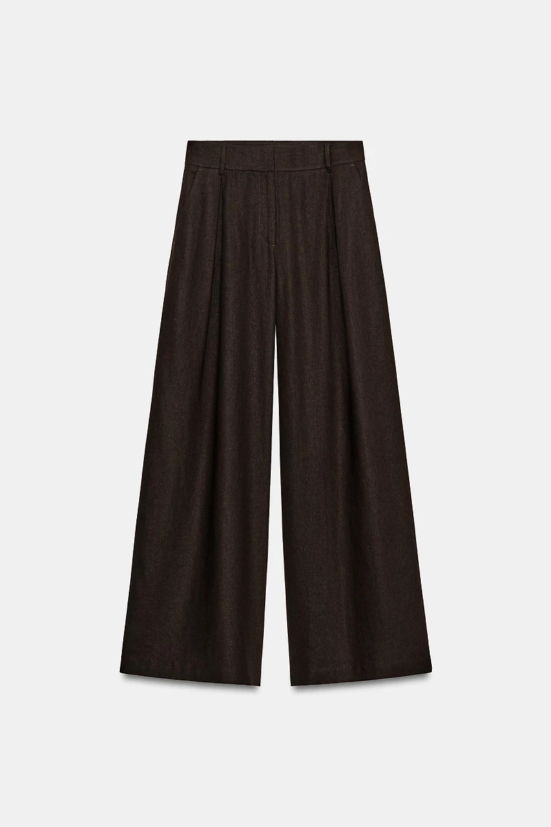 WIDE LEG LINEN PANTS