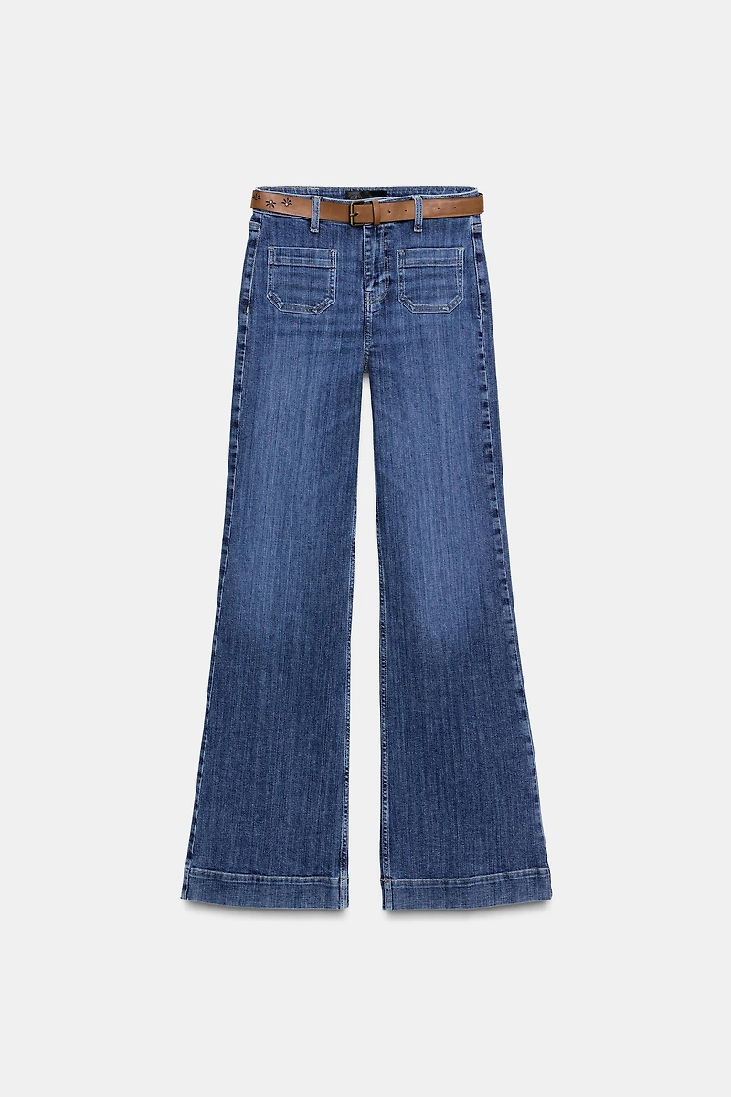 Z1975 FLARE HIGH WAIST JEANS WITH BELT