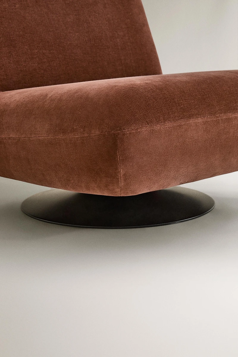 FAUTEUIL PIVOTANT IMITATION VELOURS