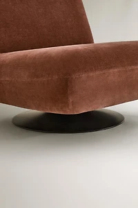 FAUTEUIL PIVOTANT IMITATION VELOURS