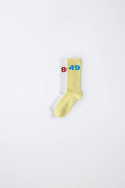 TWO-PACK OF NUMBERED TALL SOCKS