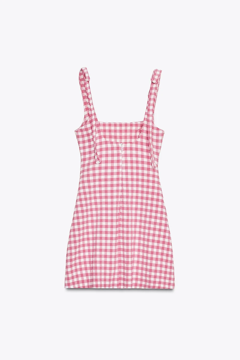 GINGHAM CHECK DRESS WITH BOWS