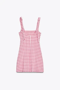 GINGHAM CHECK DRESS WITH BOWS