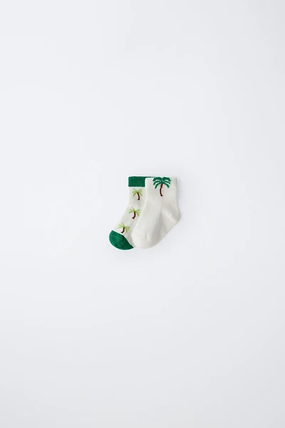 TWO-PACK OF PALM TREE SHORT SOCKS