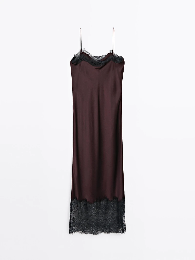 Long satin slip dress - STUDIO