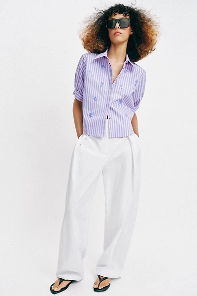 SEQUINED STRIPED SHIRT