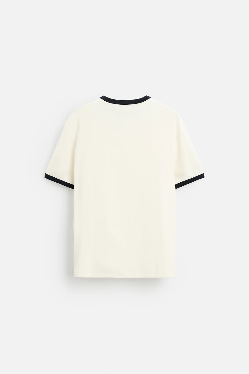 BASIC CONTRAST RIBBED T-SHIRT