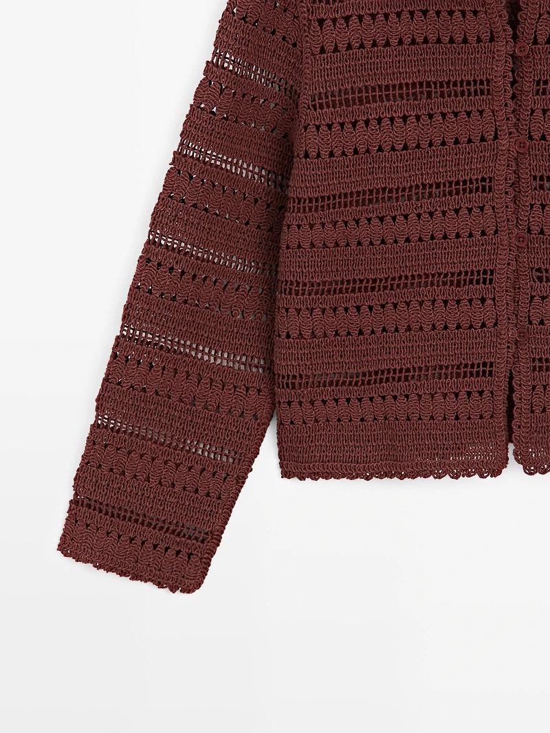 Veste courte en crochet de coton