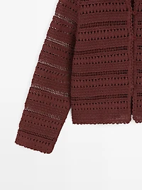 Veste courte en crochet de coton
