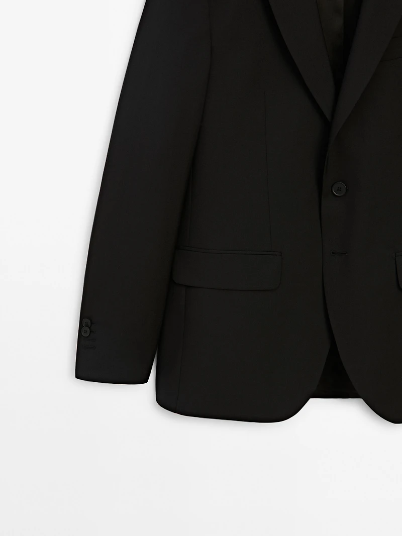 100% cool wool suit blazer