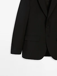 100% cool wool suit blazer