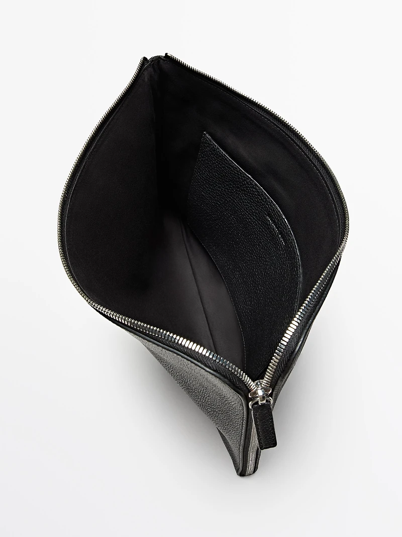 Nappa leather pouch clutch
