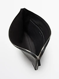 Nappa leather pouch clutch