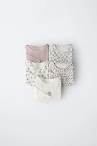 FIVE-PACK OF FLORAL BODYSUITS