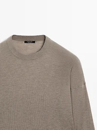 Oversize wool blend knit sweater