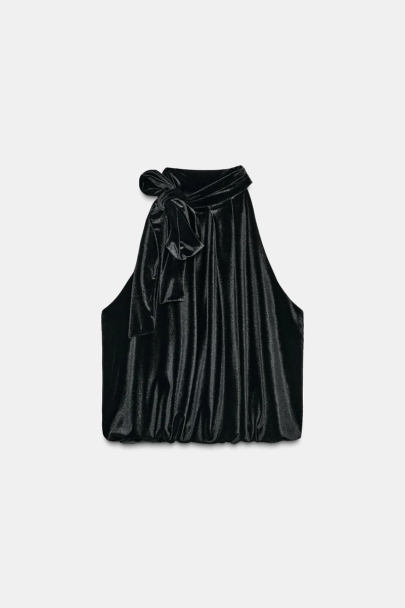 VELVET BOW BALLOON TOP