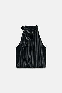 VELVET BOW BALLOON TOP