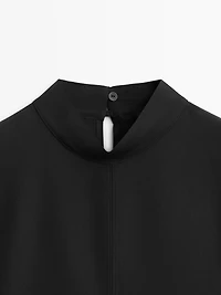 Mock turtleneck shirt with tie details