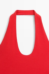 Cotton modal blend halter top