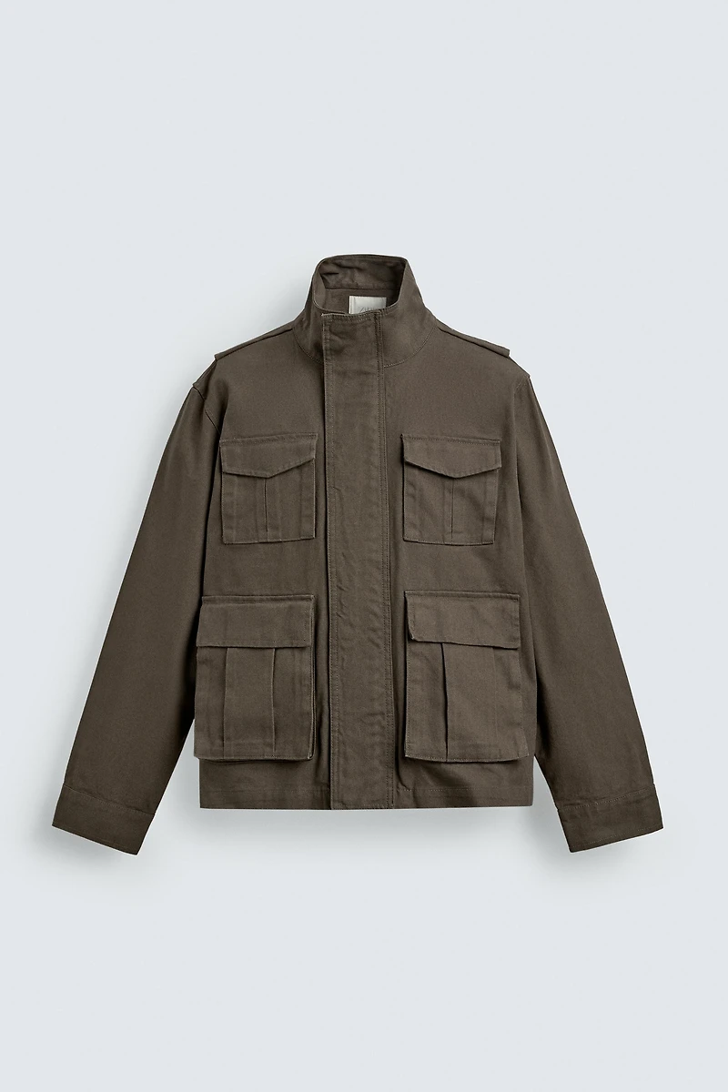BOXY FIT COTTON CANVAS JACKET
