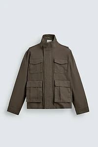 BOXY FIT COTTON CANVAS JACKET