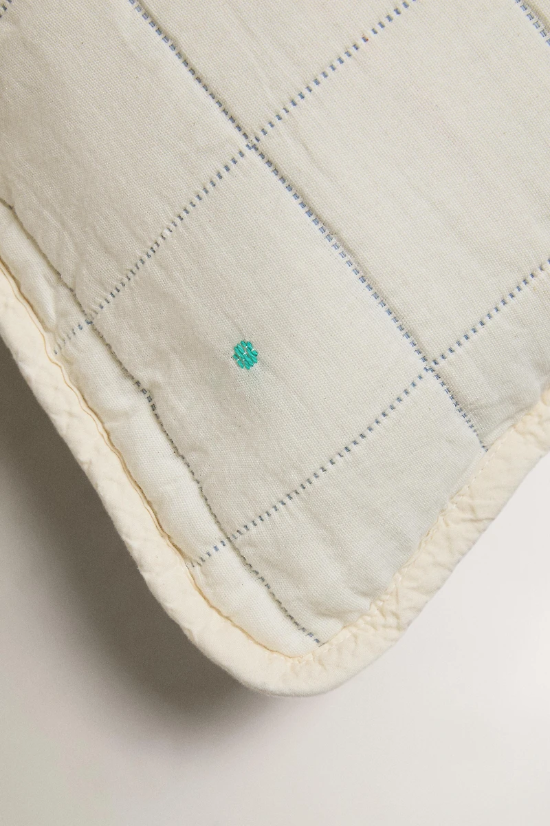 CHECK AND DOT THROW PILLOW COVER