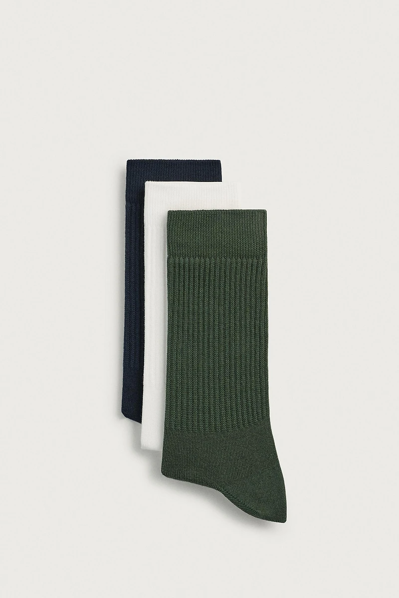 BASIC RIBBED SOCKS 3-PACK