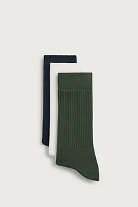 BASIC RIBBED SOCKS 3-PACK