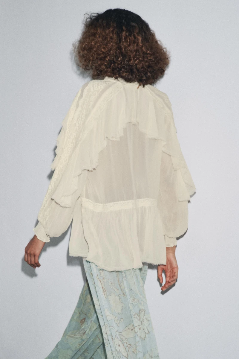 BLOUSE VOLANTS DENTELLE ZW COLLECTION